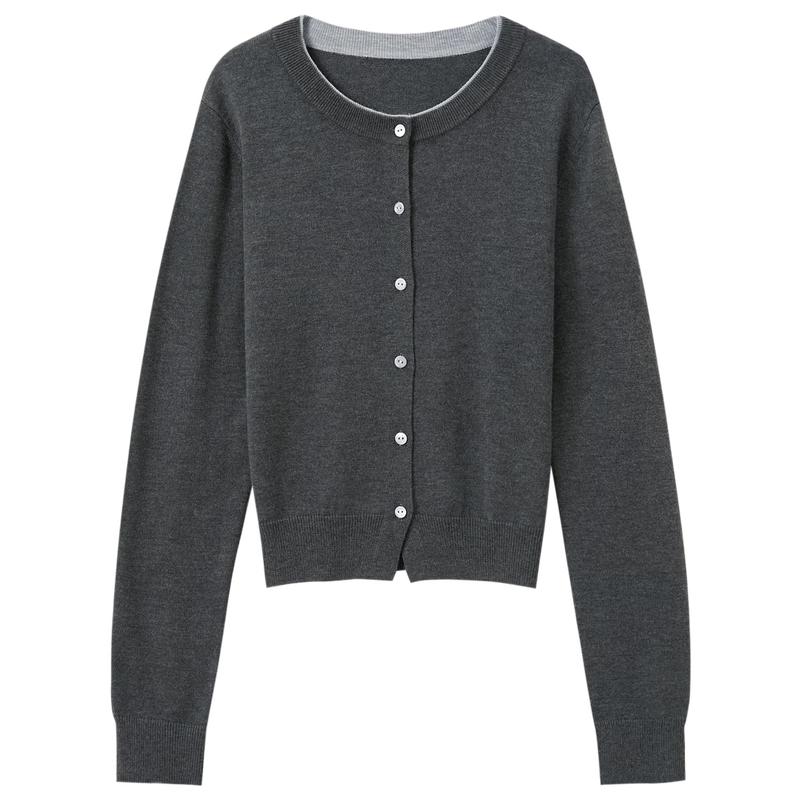 Sancai 2026 Spring Round Neck Knit Cardigan