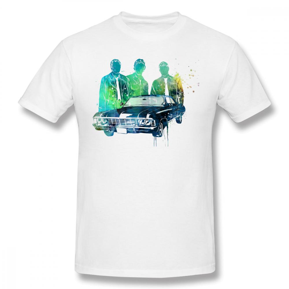 Korean Style summer Homme t shirt Supernatural T Shirt Printed Casual Tee Shirt Mens Cute 5xl Cotton Short Sleeves Tshirt S