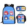 Trendig Beliebt Neu Einsam Bocchi The Rock 3D Druck 3 Stück/Set Schüler Schultaschen Laptop Tagesrucksack Rucksack Lunchtasche Federmäppchen