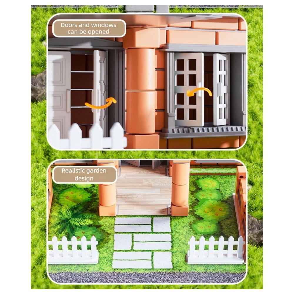 Miniature Size Simulation Brick Houses Kit Multicolor Mini Brick Assembly Toy