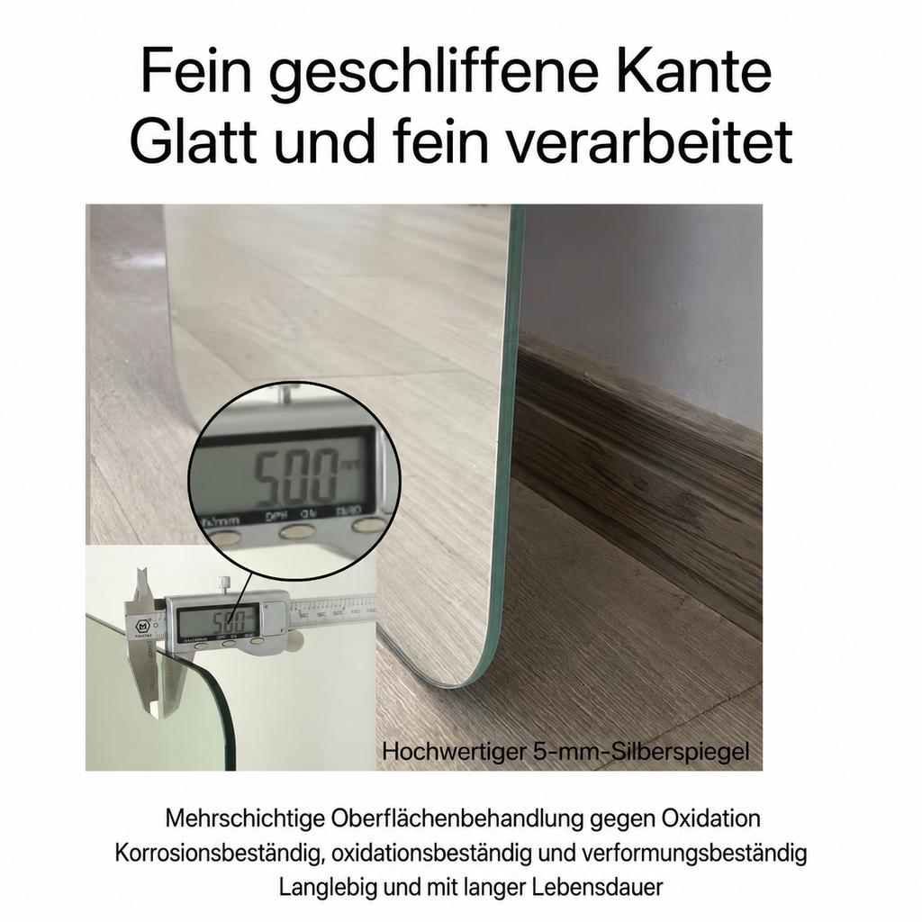 60×90cm Arch Wall Mirror with Black Aluminum Frame – HD Copper-Free Silver Mirror, Vertical or Horizontal Hanging Decorative Mirror