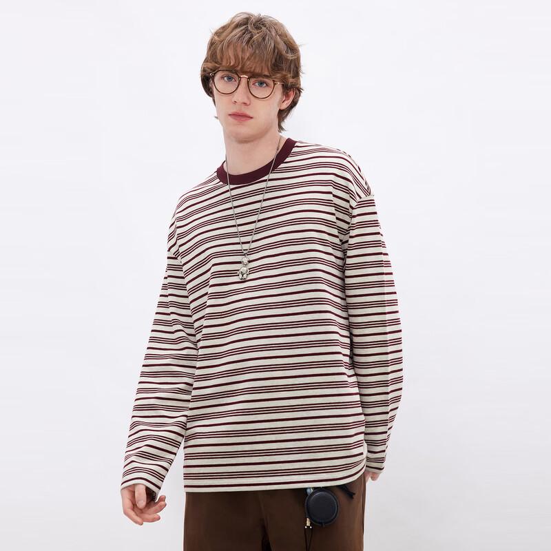 Men's Striped Loose Fit Long Sleeve T-Shirt