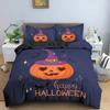 Happy Halloween King Queen Duvet Cover Orange Pumpkin Bedding Set Boys Teens Adults Bats Horror Festival Polyester Quilt Cover
