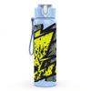 1PC Yellow Lightning Thunder Graffiti Print 750ml Color Plastic Sports Water Bottle Leakproof Flip Straw Lid Suitable for Sports Office Home Use