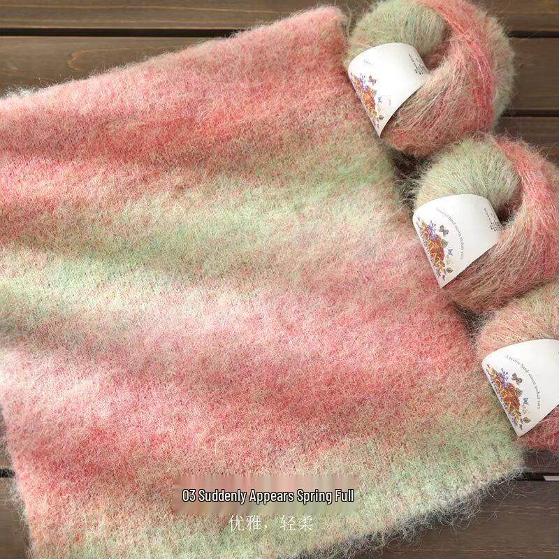 Filato in Lana Alpaca Mohair Seta Tinta Unita per Lavorare a Maglia a Mano Maglioni, Sciarpe e Sciarpe