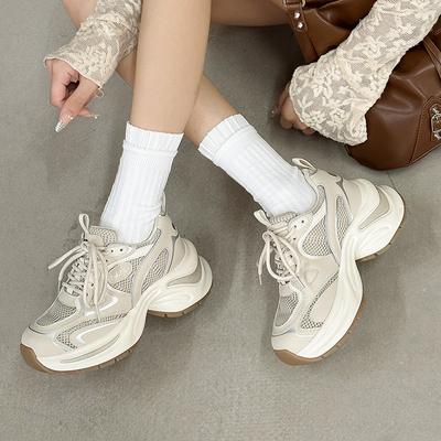 Platform Dad Shoes Spring and Autumn New Breathable Super Fire Ins Trendy European Casual Sports Shoes