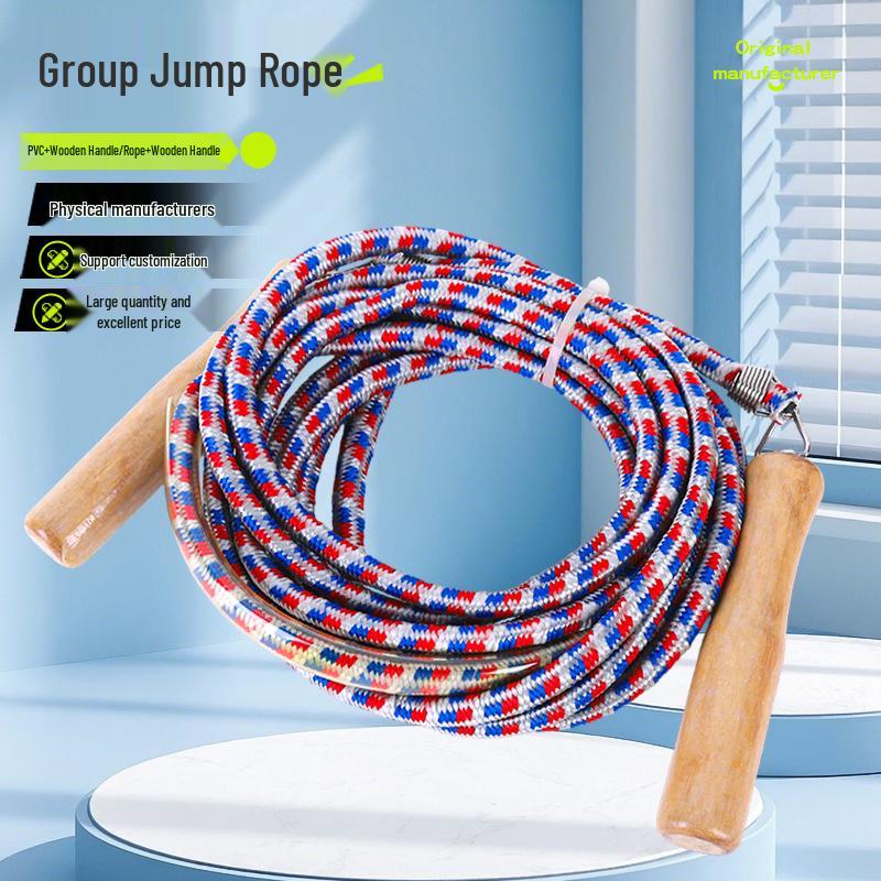 Group Jump Rope for Fitness & School Entrance Training - Kids Exercise Rope 5 meters mixed colors