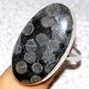 Black Fossil Coral 925 Silver Plated Ring US 12 Must Have Jewelry Trendy o1E68
