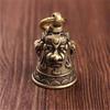Classic Bronze Three Lions Feng Shui Bell Keychain Ornament