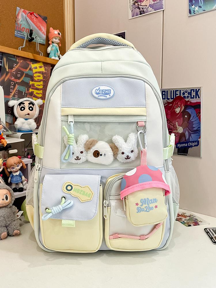 Schoolbag Japanese Ins New High-value Fresh and Sweet Dopamine Backpack Junior High School Students Lightweight Large-capacity Backpack