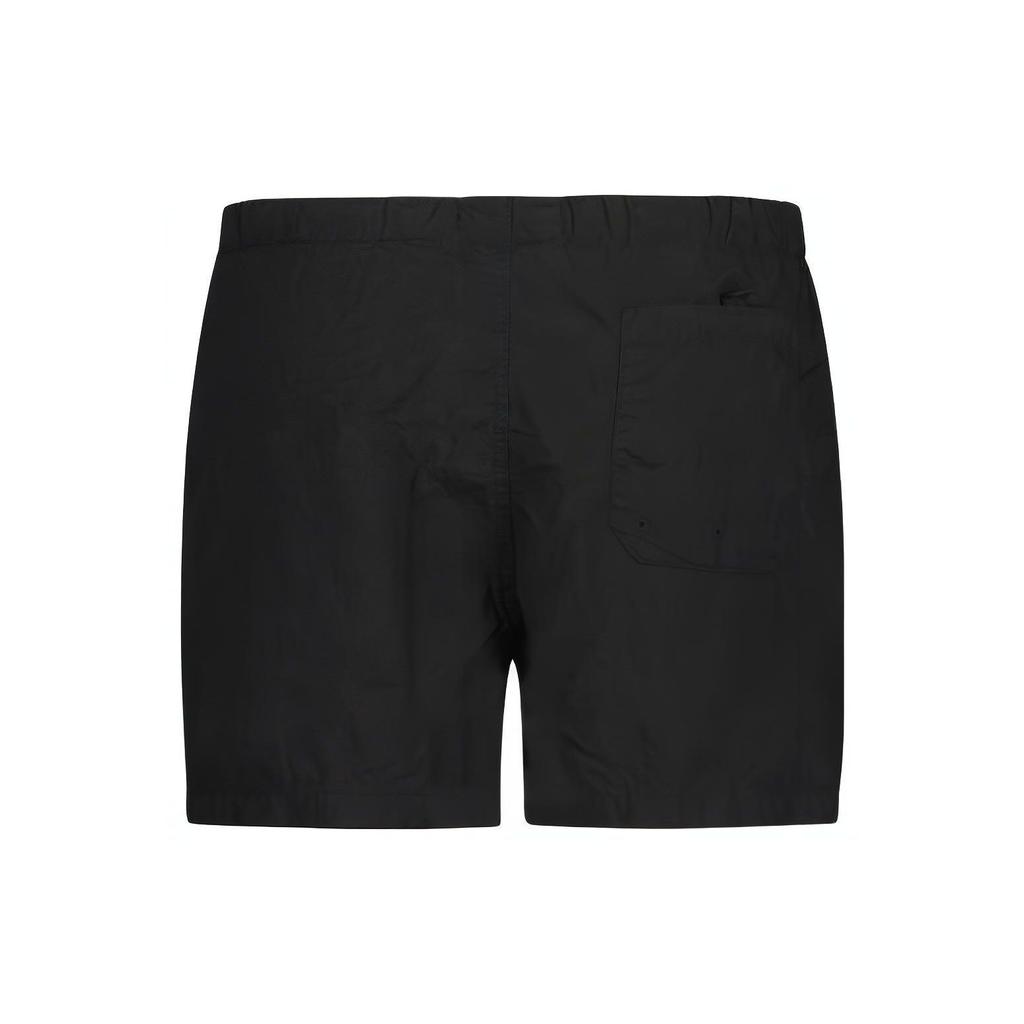 STONE ISLAND Plain Elastic Waist Straight Leg Casual Shorts Men Shorts Black 7915B0643-A0029