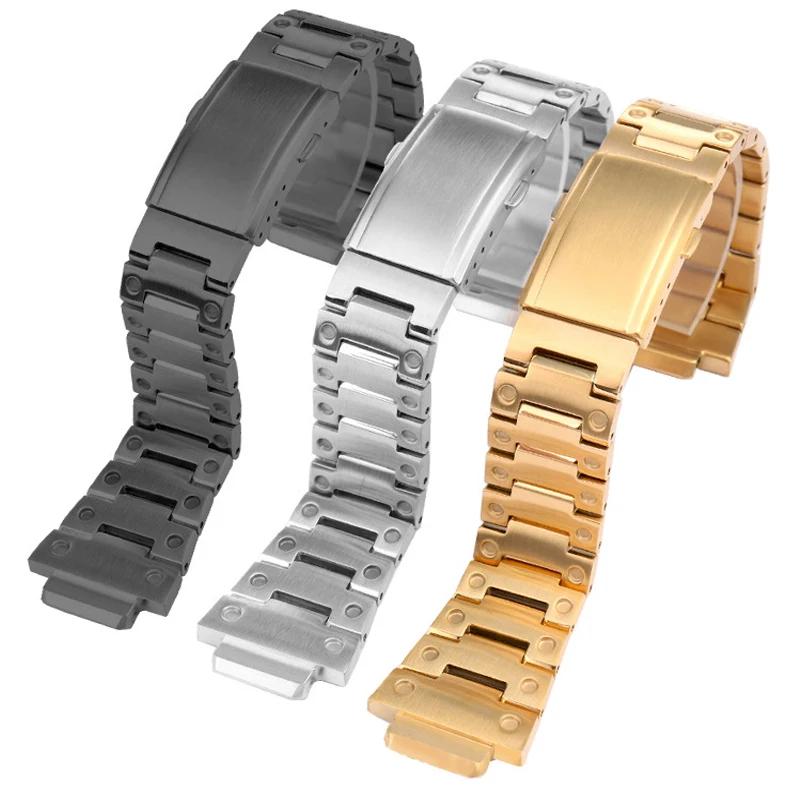 Solid Stainless Steel Watchband for Casio G-Shock GWM5610 DW5600 GW-5000 G-5600 GA2100 GM5600 GM2100 Men's 16mm Watch strap