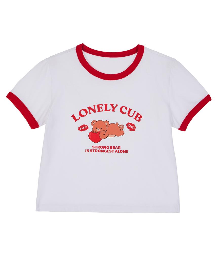 DYSFUNCT Lonely Cub Ringer T-Shirt(Red)