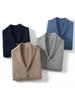 Men's Blue & Green Cashmere Vest: Button-Up Sleeveless Cardigan with Business Lapel, Casual Layering, Four-Way Stretch.