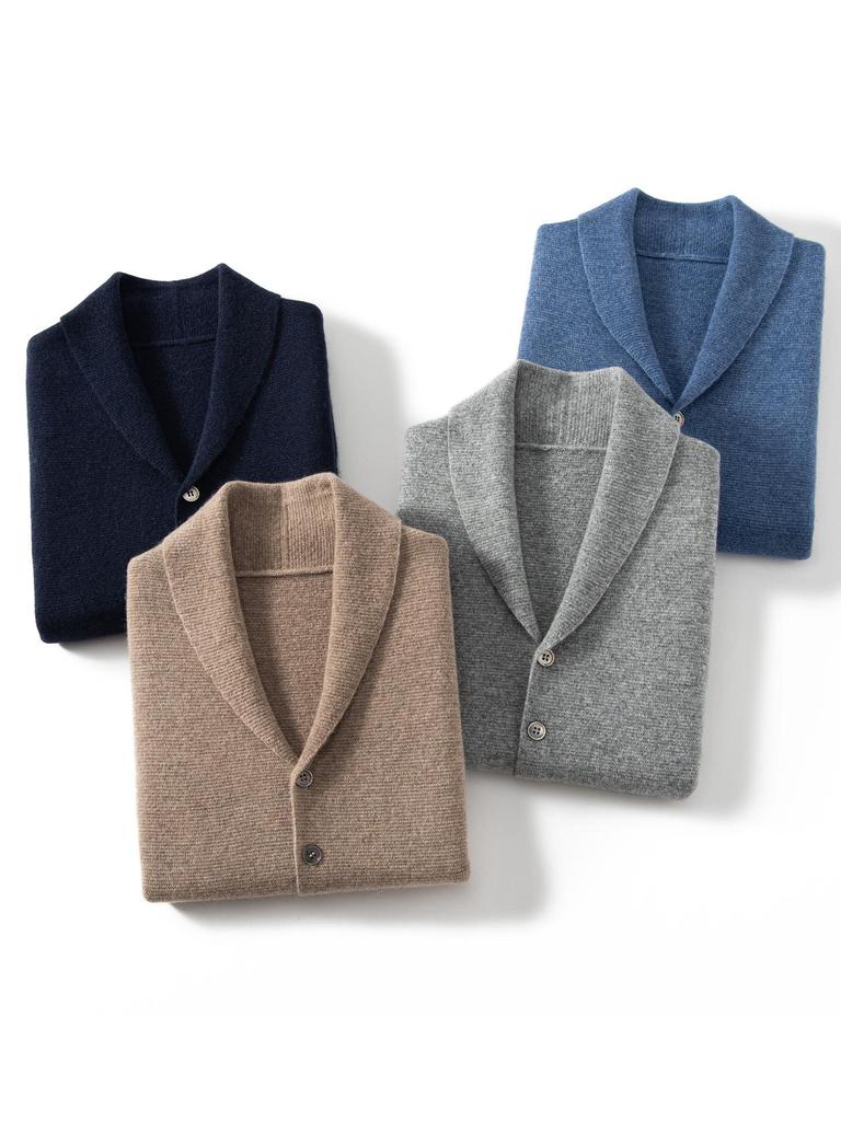 Men's Blue & Green Cashmere Vest: Button-Up Sleeveless Cardigan with Business Lapel, Casual Layering, Four-Way Stretch.