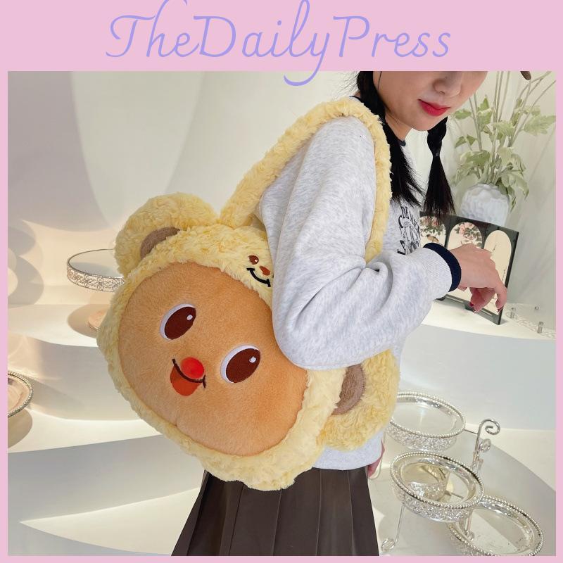 Plush Bear Butter Shoulder Bag Cartoon Peripheral Large Capacity Bag Crossbody
