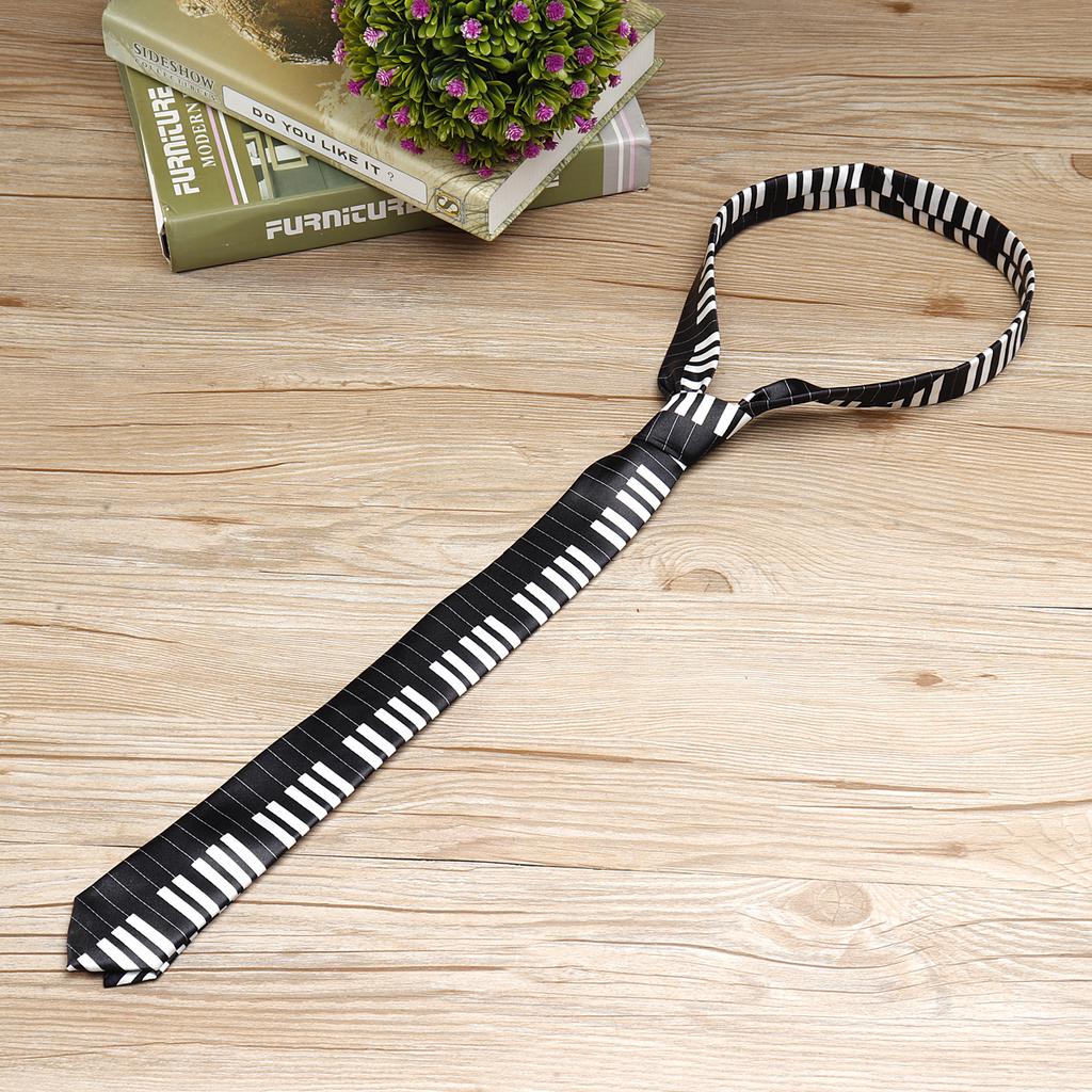 Mens Music Note Musicians Necktie Satin Tie for Formal Wear