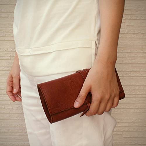 Wake Stationery Original Genuine Leather Pen Case Roll Type Tochigi Leather Made In Japan Red
