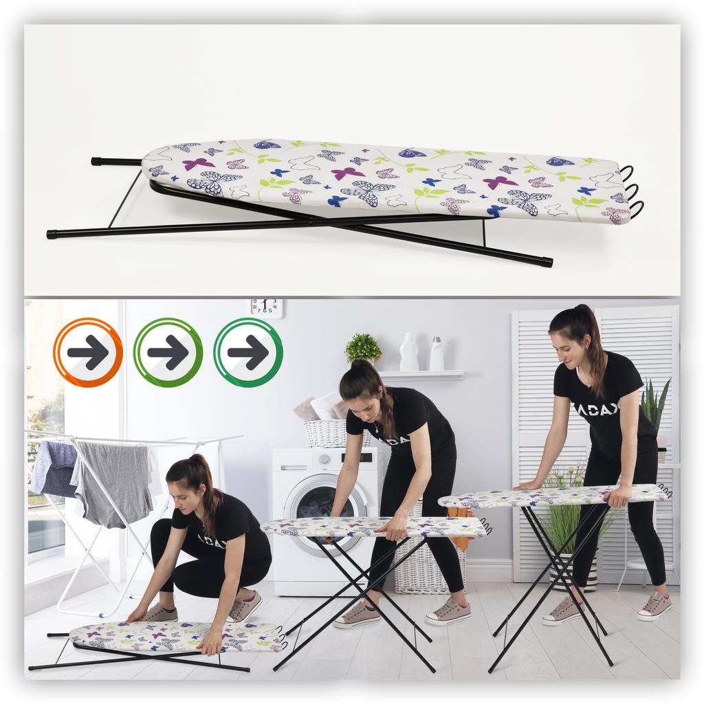 KADAX Deska Do Prasowania Składana 100x30cm Lekka Uchwyt Na Żelazko Standardowa