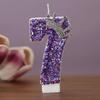 Children's Birthday Candles 0-9 Number Purple Crown Princess Cake Decorative Candle for Cake Decoration Anniversary Party