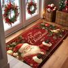 1Pcs Anti Fatigue Kitchen Rugs Christmas Santa ClausWaterproof Non-Slip Thick Cushioned Kitchen Mat Heavy Duty Comfort Standing Mat for Kitchen