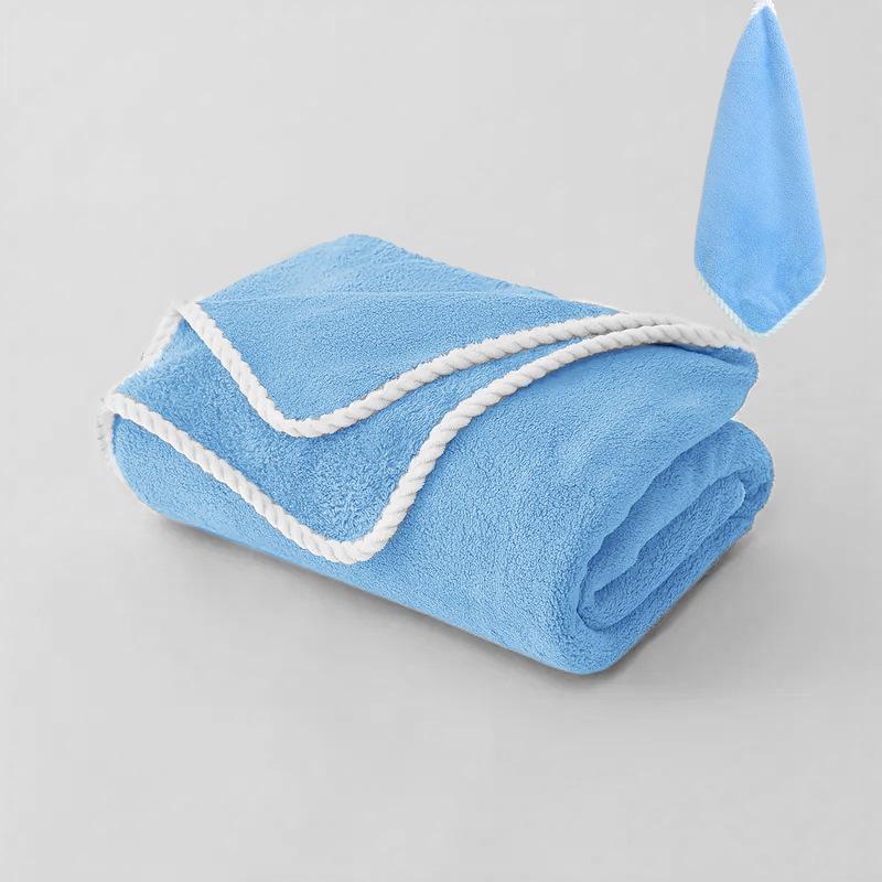 Extra Large Coral Fleece Bath Towel - Quick-Drying, Super Soft, Beach & Blanket Use, 90x180 Cm