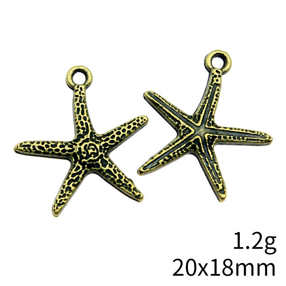 Seestern Meeres-Charms Kollektion Tier-Charms Für Strand-Thema DIY Armband Halskette Schmuckherstellung Zubehör Für