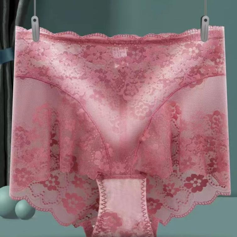 

Нижнее белье большого размера для женщин, трусики, сексуальное кружевное белье с высокой талией, приподнятые трусы, хлопковые трусики с промежностью, дышащее, удобное женское нижнее белье XL кирпич красный