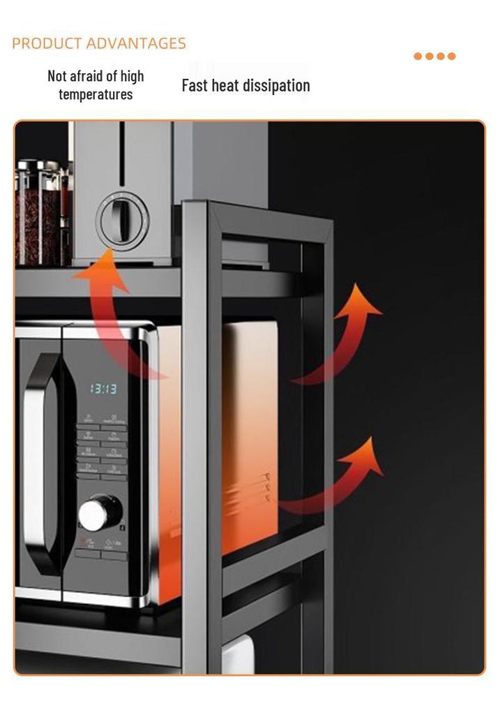 Adjustable Double-Layer Microwave Oven Storage Rack for Countertop