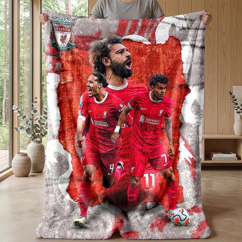 Coperta a tema Mohamed Salah Morbida coperta in flanella Coperta morbida in peluche Coperta accogliente per divano e letto per la decorazione della casa
