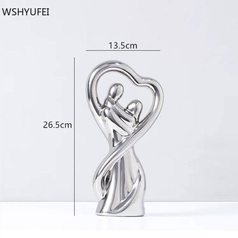 Ceramics Couples Sculpture Home Ornaments Bedroom Dressing Table Art Small Decoration Crafts Friend Wedding Porcelain Gifts