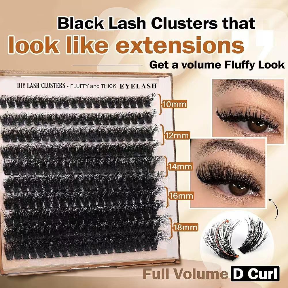 100D Single Tuft Eyelash Extension Set, Fluffy And Dense Photogenic Diy Self-Grafting Imitation Mink False Eyelashes