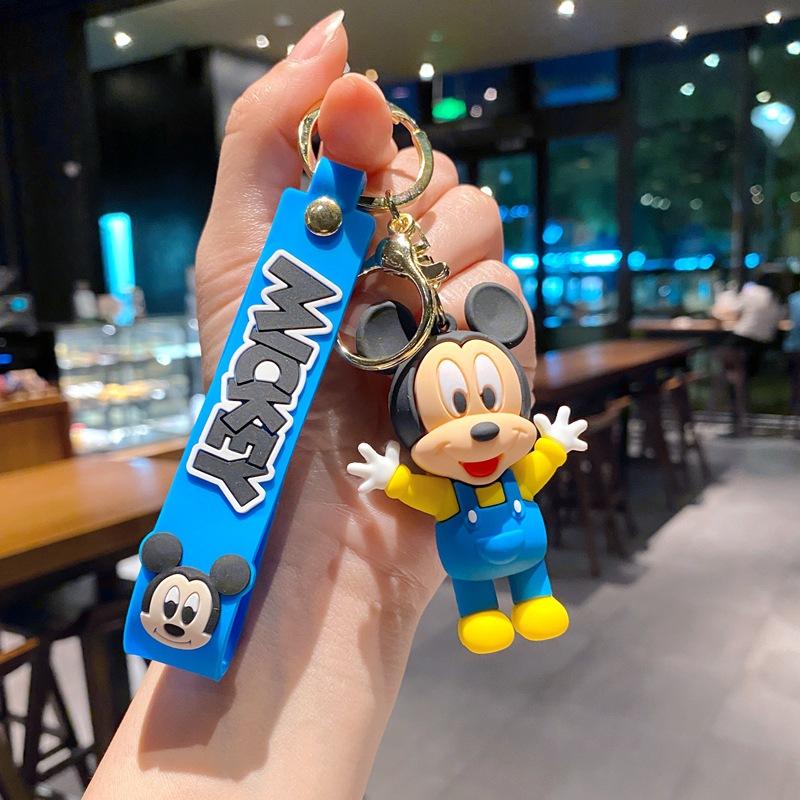 Anime Mickey Keychain Cartoon Stitch Cute Minnie Keyring Student Bag Hanging All-match Car Key Chain Christmas Gifts