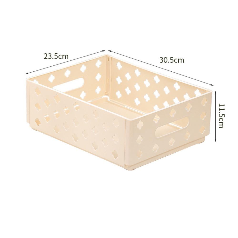 Kitchen Storage Basket Folding Storage Box Large Capacity Space Saving Desktop Dressing Storage Container Hollowout Ins