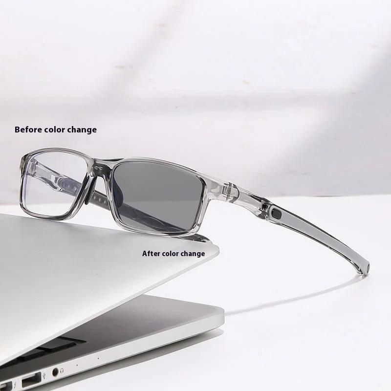 Sports Photochromic Multifocal Reading Glasses Neutral Progressive Near Far Presbyopia Anti Blue Light Refractive Glasses