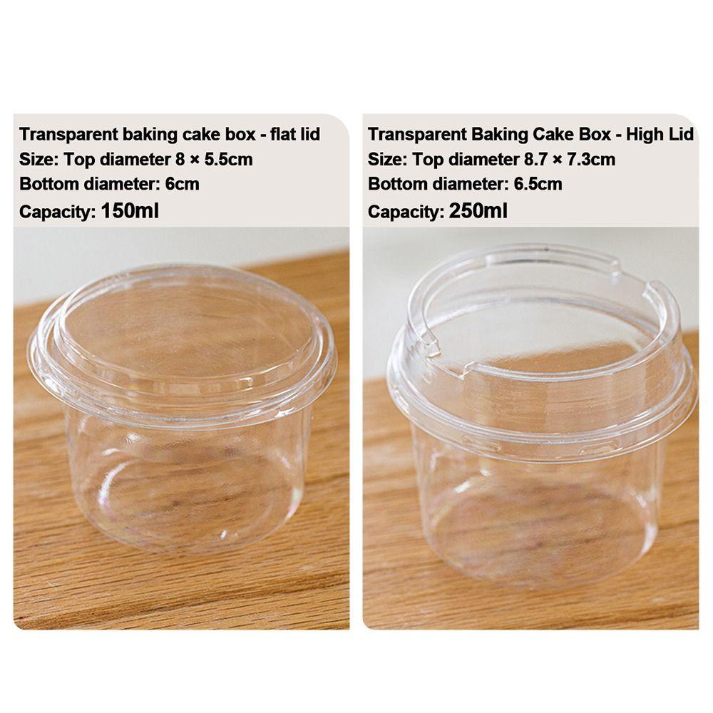 50PCS With Lid Disposable Pudding Cups Transparent Bowl Dessert Cups Salad Cups  Fruit Beverage