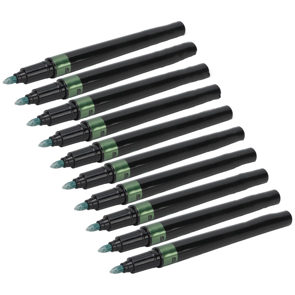 10PCS Metallic Marker Pens Emerald Marker Pens for Graffiti Wood Painted Ceramics Glass Fluid Spread Graffiti Marker Pen