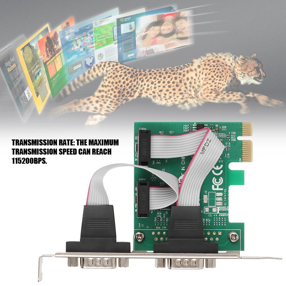 ST316 PCI E To 2 Port RS232 Extension Adapter Card Serial Card