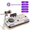 Toca-discos DJ Bluetooth Infantil com Percussão, Luzes e Microfone – Brinquedo Musical Multifuncional