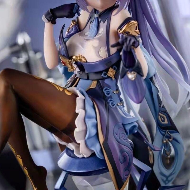 22cm Game Genshin Impact Anime Figure Mihoyo Keqing Sexy Action Figurine Pvc Collection Model Doll Toy Christmas Gifts for Kids