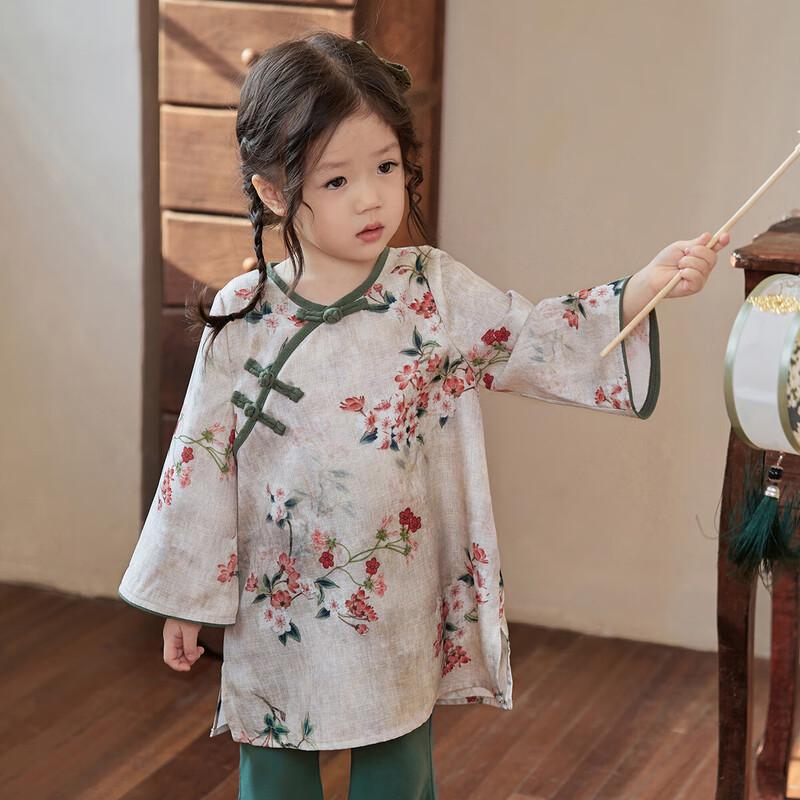 LUSON Baby Girl Chinese Style Cheongsam Tang Suit Dress Set