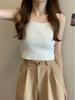 Women's Small Square Neck Sleeveless Knit Camisole - Summer Cropped Top