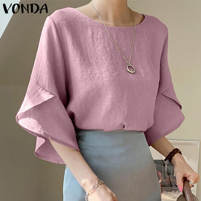 

Летние женские однотонные топы VONDA с ​​нерегулярными рукавами
