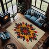 Bohemian Style Carpet with Geometric Totems Colorful Carpets Full Carpeting In Living Rooms and Bed Roomsretro Diamond Grid Rug