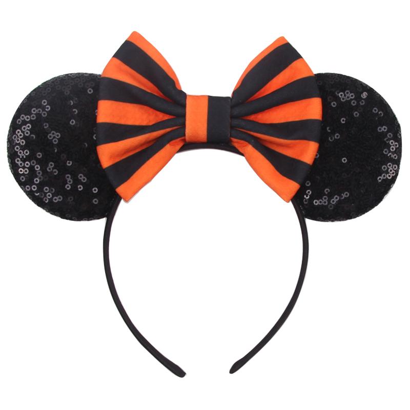 1pc Halloween Cute Mouse Ear Hair Hoop Sparkling Bow Girl Festival Decoration Party Event Wear Gift Parent Child Hair Accessory