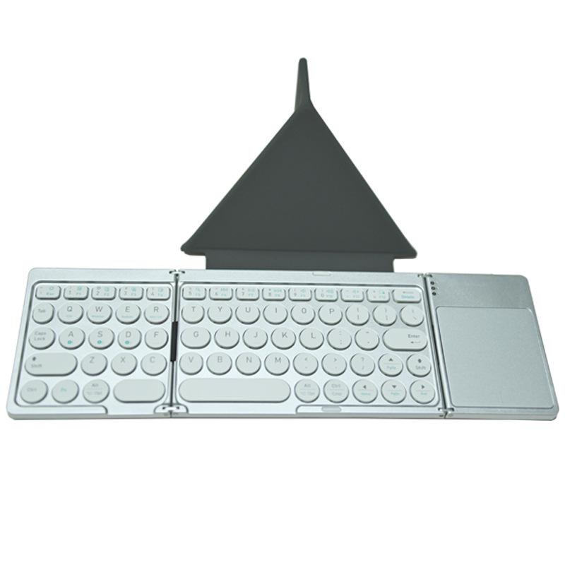 Foldable PU Leather Bluetooth Keyboard with Touchpad for Mobile Phones & Tablets
