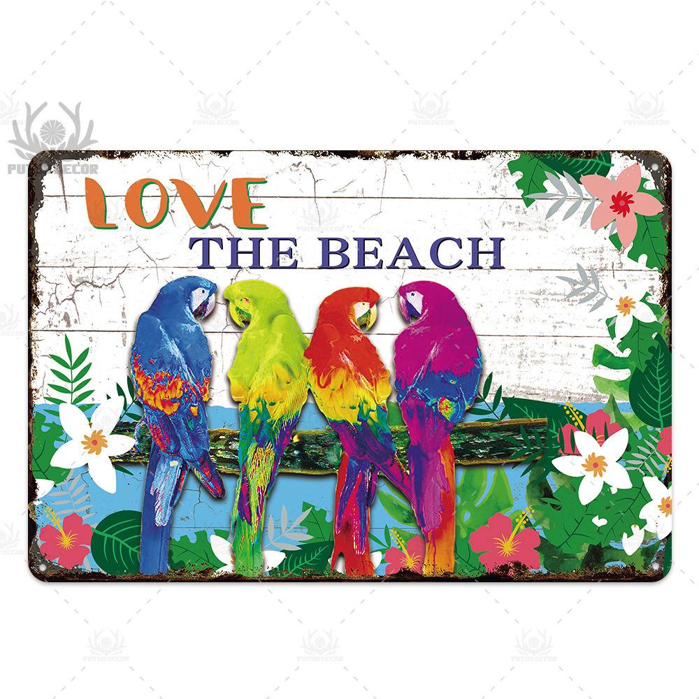 Beach Tin Sign Plaque Metal Vintage Summer Metal Wall Sign Beach Decor for Beach Bar Beach House Seaside Decorative Plate