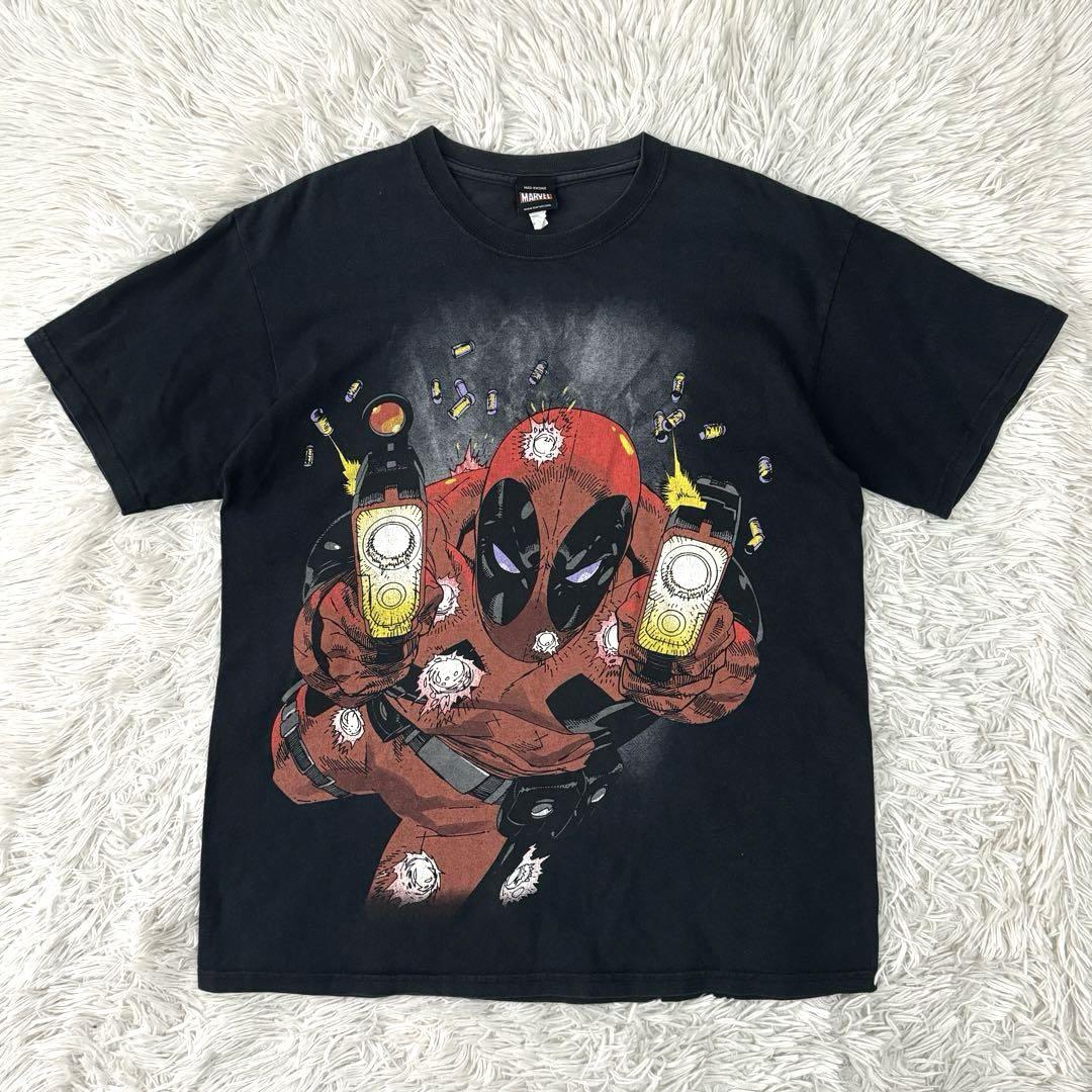 

[USED] Rare design Marvel Deadpool T-shirt faded vintage