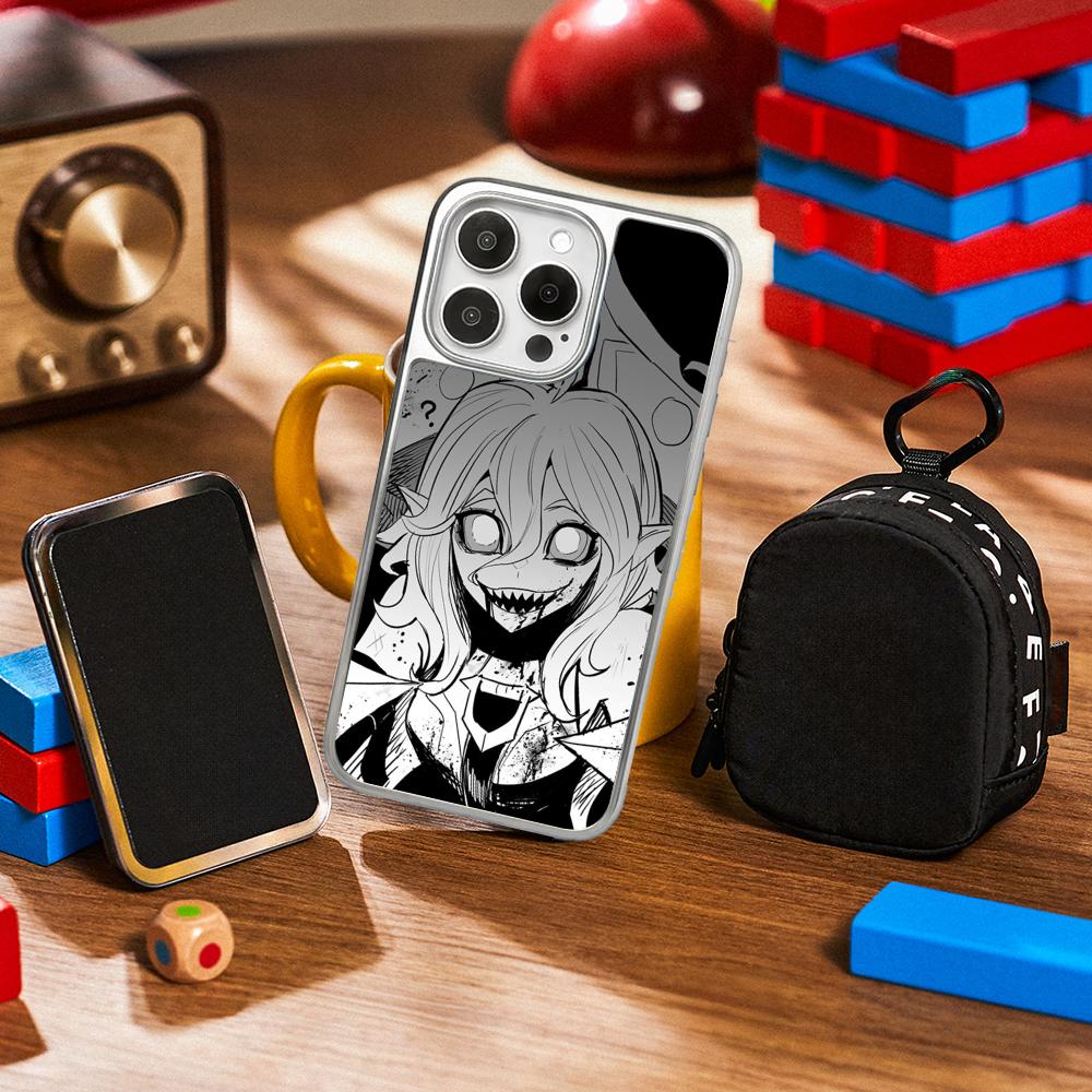 

Bibian player Y2k anime girl design Phone Case for iPhone 16 15 14 13 12 11 Pro Max Sheepskin Silver-edged protective case iPhone16ProMax