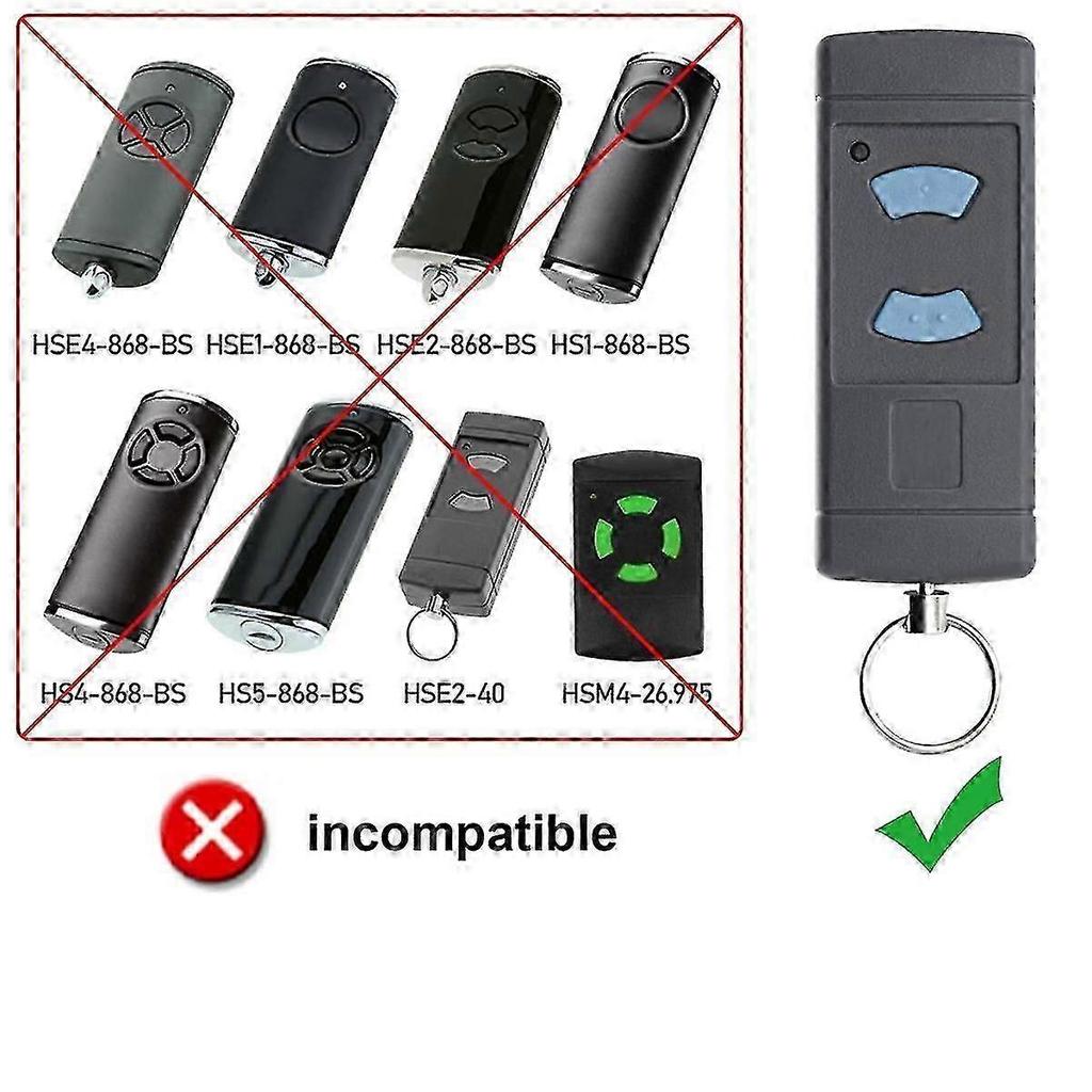 2 Pack Garage Door Remote Handheld Transmitter Replacement for HSE2-868 HS4-868 HSM4-868 Promatic